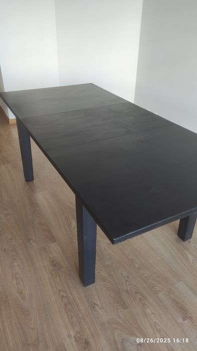 Mesa preta madeira maciça