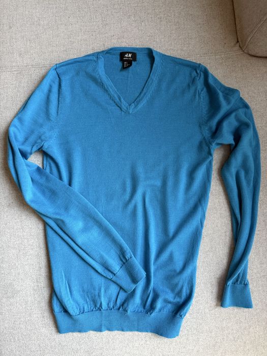 Turkusowy sweter merino H&M rozmiar S