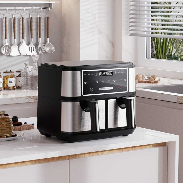 Frytkownica beztłuszczowa Dwukomorowa 9L Air Fryer Euary KDF5515DT 8w1