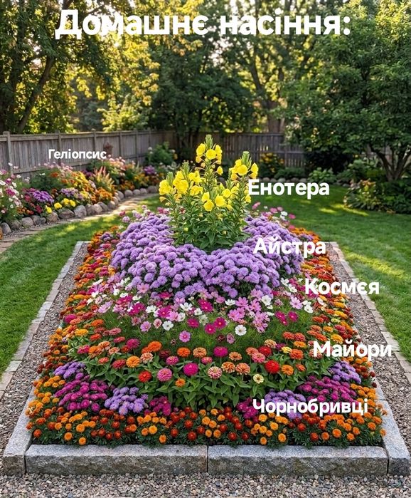 Домашнє Насіння  2025 Геліопсис  Енотера Бархатці Космєя Айстри