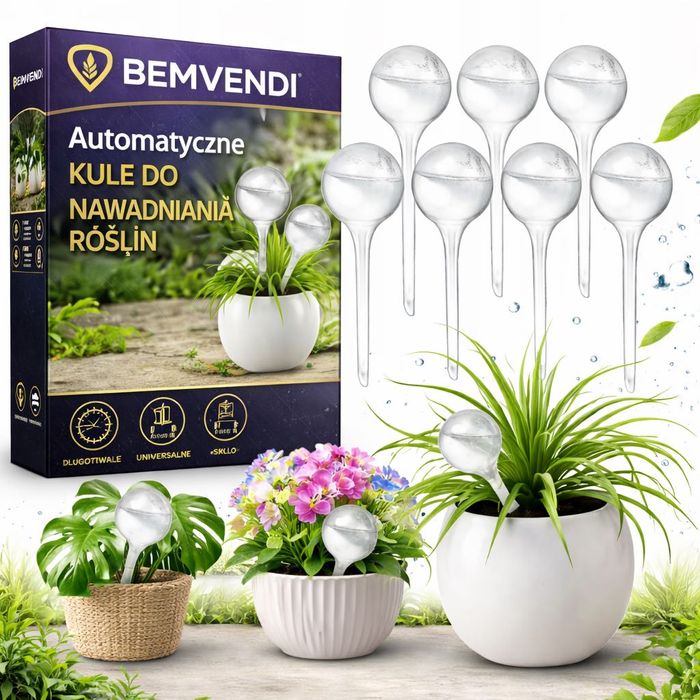 Zestaw 8x Kule Nawadniające do Kwiatów Nawadniacz Roślin Dozownik Wody