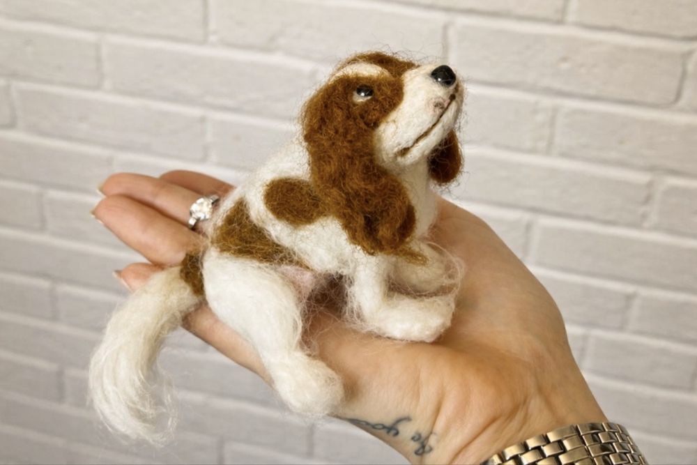 Кавалер-кинг-чарльз-спаниель! Игрушка ! Валяние ! Собака ! Сувенир !