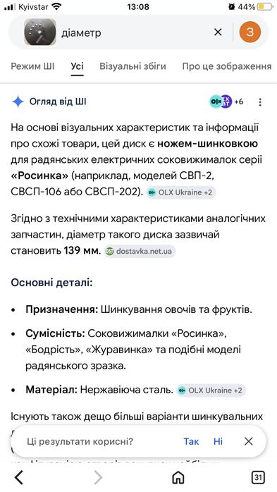 Соковижималка Росинка СВП-2 СВСП запасні частини