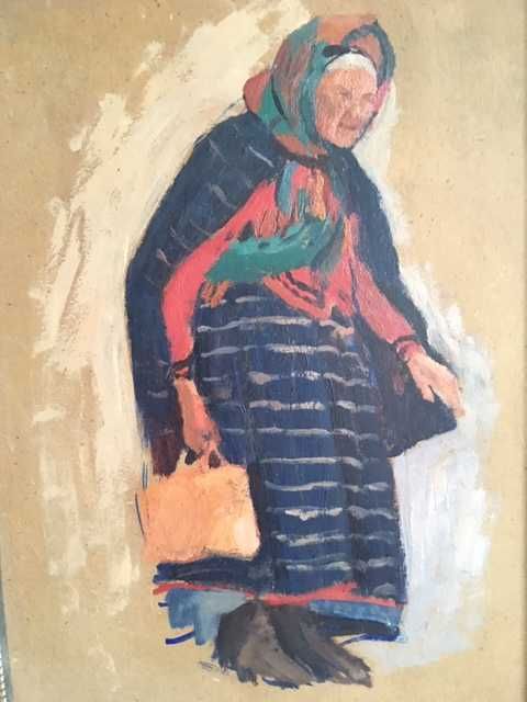 Stanisław CZAJKOWSKI -Stara wieśniaczka z Wojszyna. Obraz olejny
