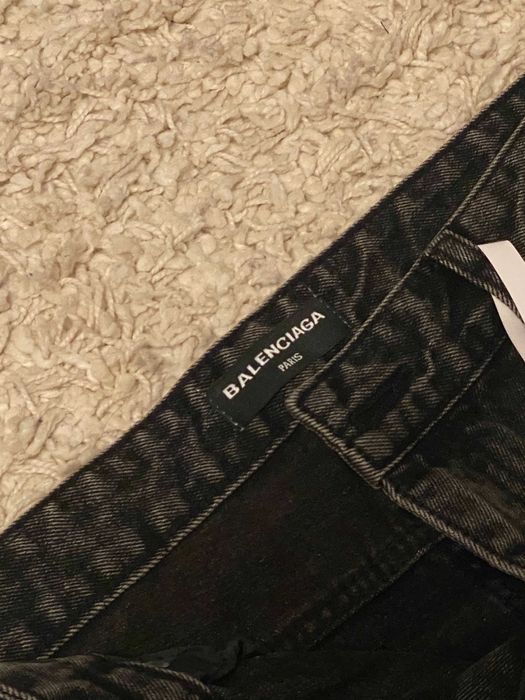 Джинси flared BALENCIAGA lost tape faded jeans клеш кльош джинсы чорні