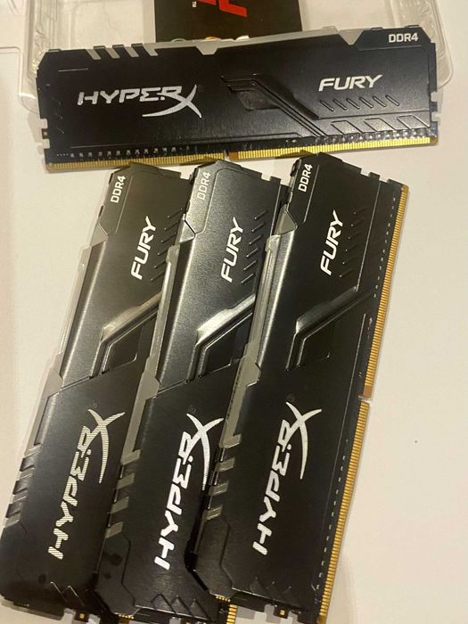 RAM DDR4 4X8gb, 32gb. Hiperx Fury, RGB 3000