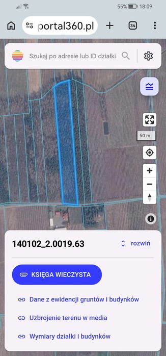 Działka zalesiona, nieruchomość