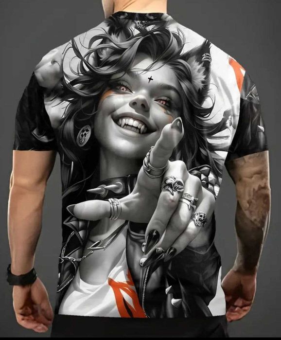 Męska koszulka z wysokiej jakości nadrukiem