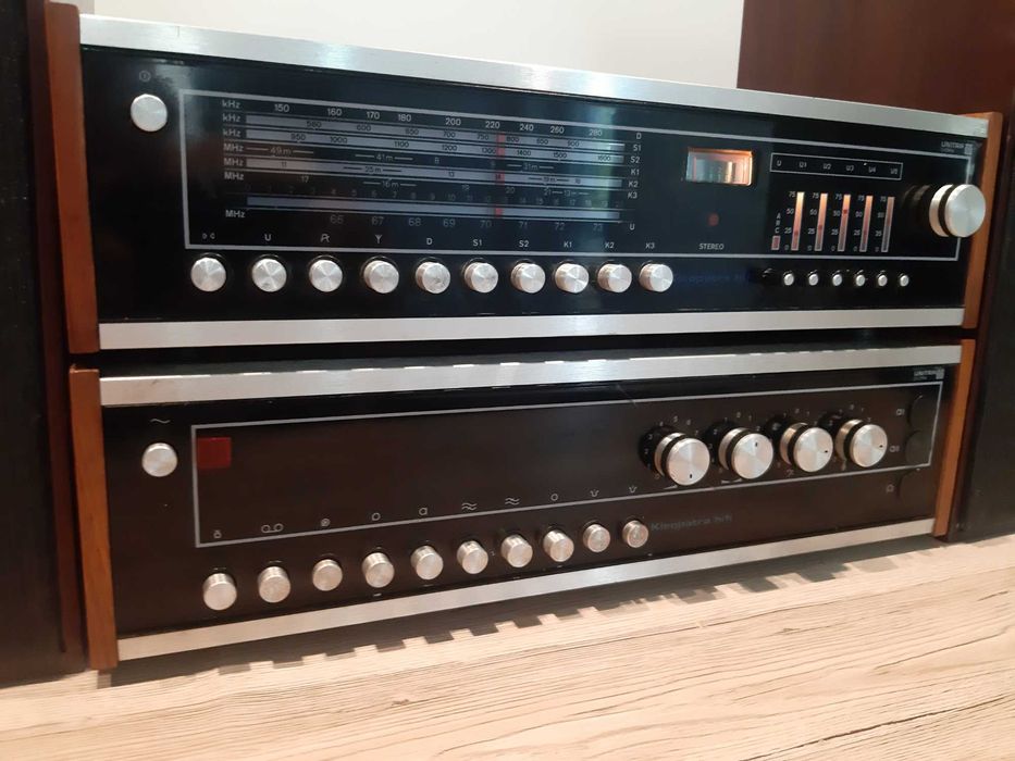 Wieża UNITRA DIORA KLEOPATRA po przeglądzie serwis Tuner TST-102 Radio FM przestrojone Wzmacniacz WST-102 PRL Antyk Kolumny Głośniki Białystok
