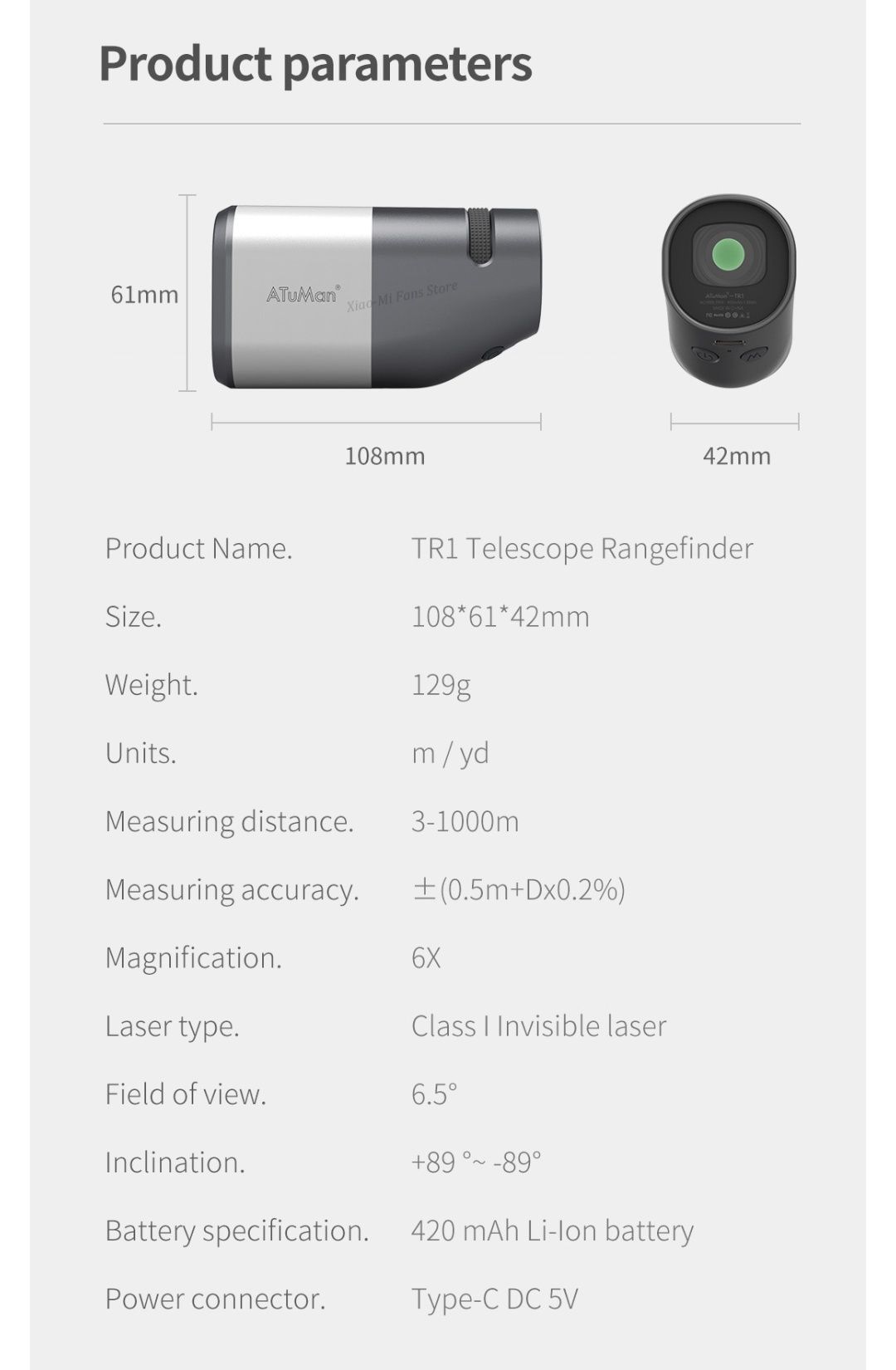 Telescópio Xiaomi ATuMan Duka TR1 alcance 1200 metros SELADO Rio de ...