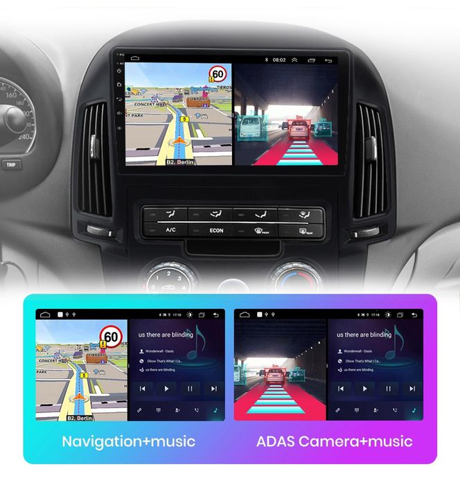 Rádio 9" android Hyundai i30 de 2006-11 CARPLAY WIFI GPS 2/32GB Novo