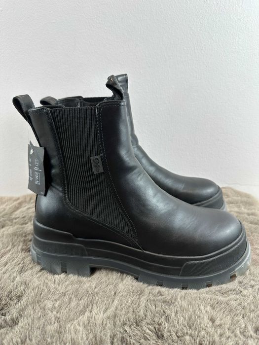 Buty damskie czarne botki Buffalo Aspha Chelsea Mid Platforma 40