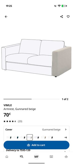 Braços Vimle - Gunnared Bege