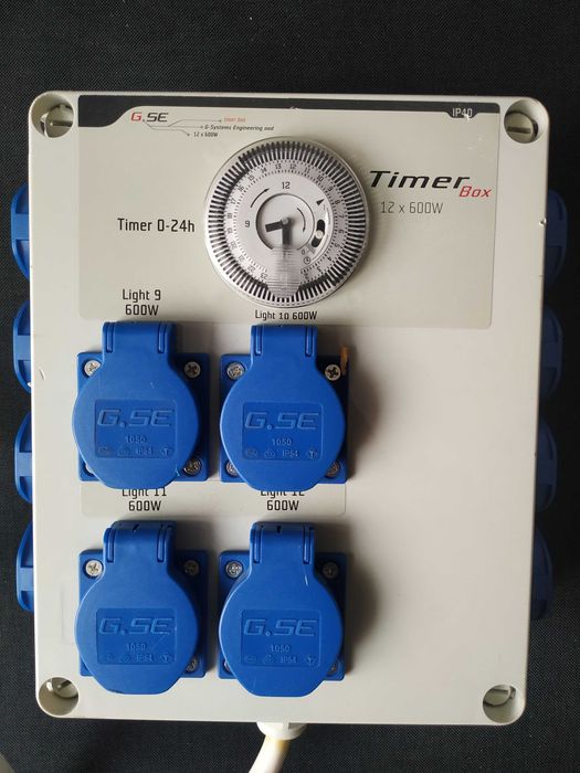 Timerbox 12x600W, programator czasowy, growbox, hps