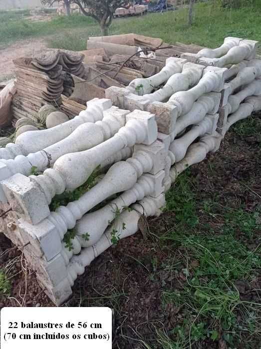 28 balaústres de cimento brancos