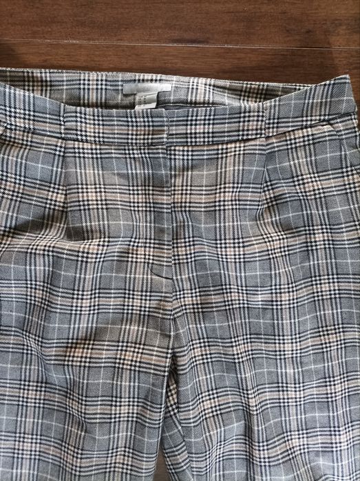 Spodnie w kratę szaro brązowe H&M rozmiar 40