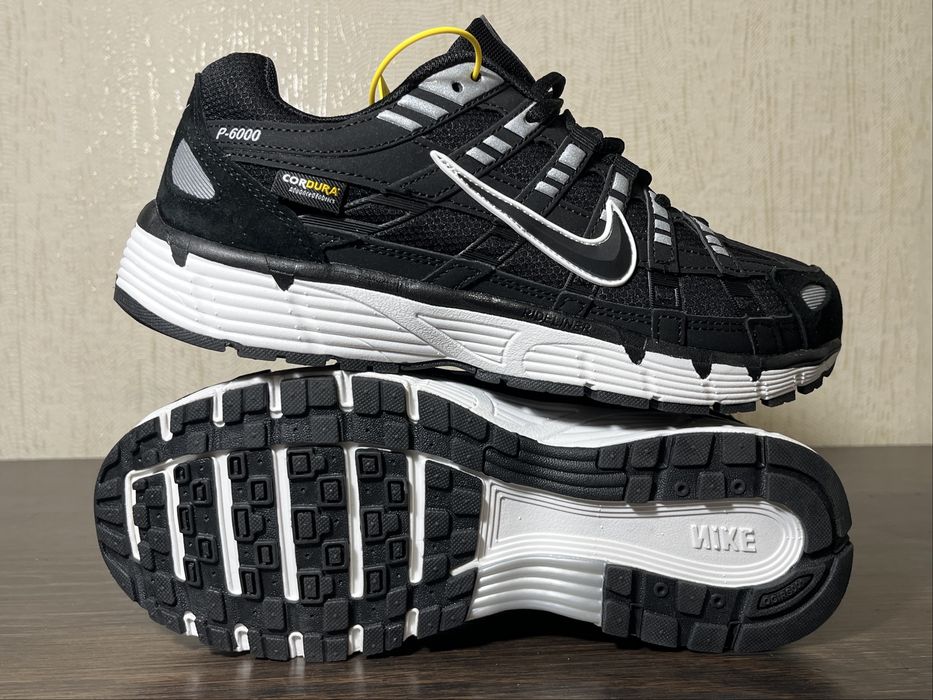 НОВЫЕ! Кроссовки Nike P-6000 Premium™ Black, черные, мужские, 41, 42, 43, 44, 45, 46, сетка, иск. кожа, замша, весна, лето, осень, повседневные.