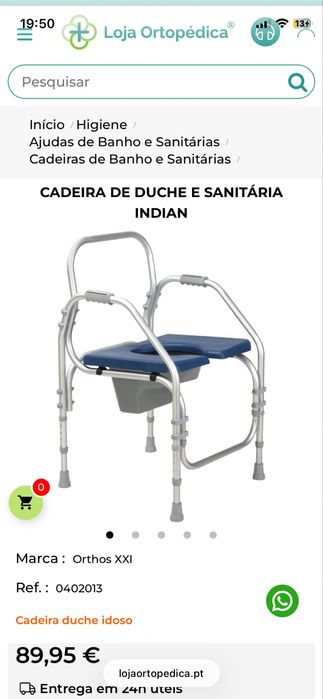 Cadeira de duche e sanitaria Indian da Orthos xxi