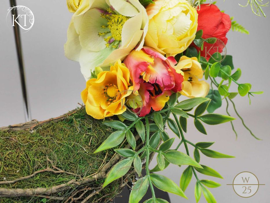 Wianek z faszyny z mchem, Stroik, Dekoracja