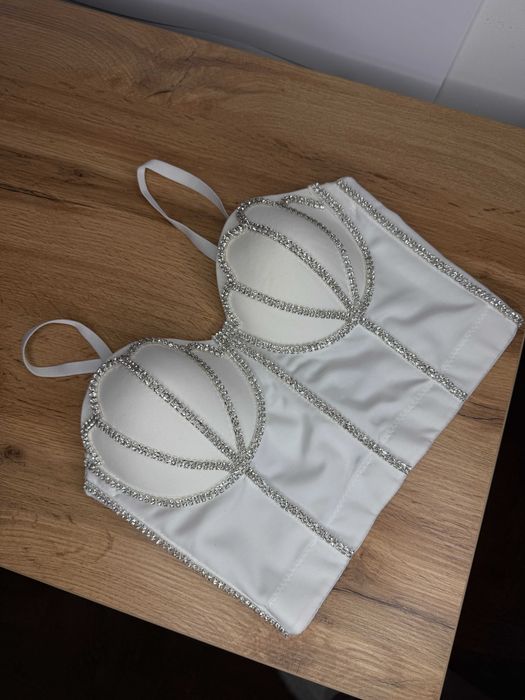 Вечірній жіночий корсет білий корсет для жінки с,м розміру