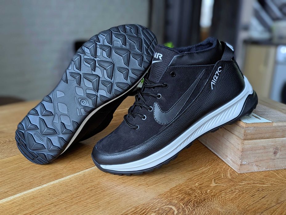 Зимові чоловічі Черевики кросівки Nike force ШКІРА топ якість ,теплі!!