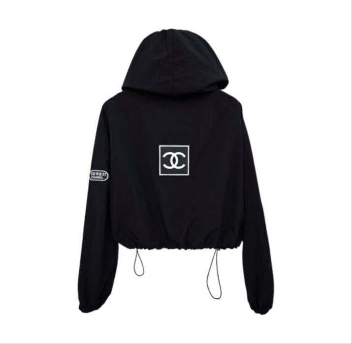 Kurtka parka wiatrówka przeciwdeszczowa chanel czarna