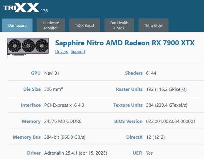 PC - Ryzen 7 7800X3D - Sapphire NITRO+ RX 7900 XTX