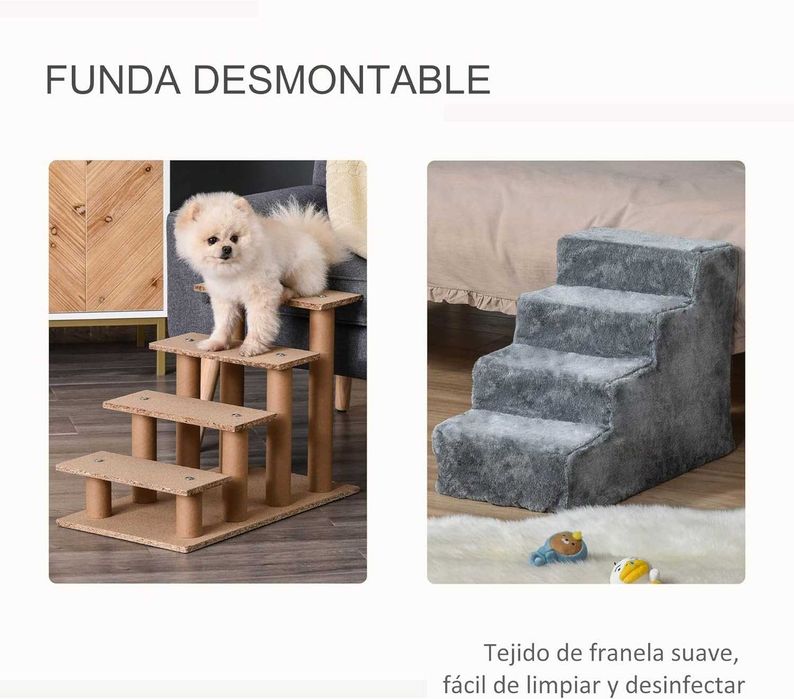 ENVIO GRÁTIS - Escada para cães com 4 degraus 60x35x44cm, 3 cores