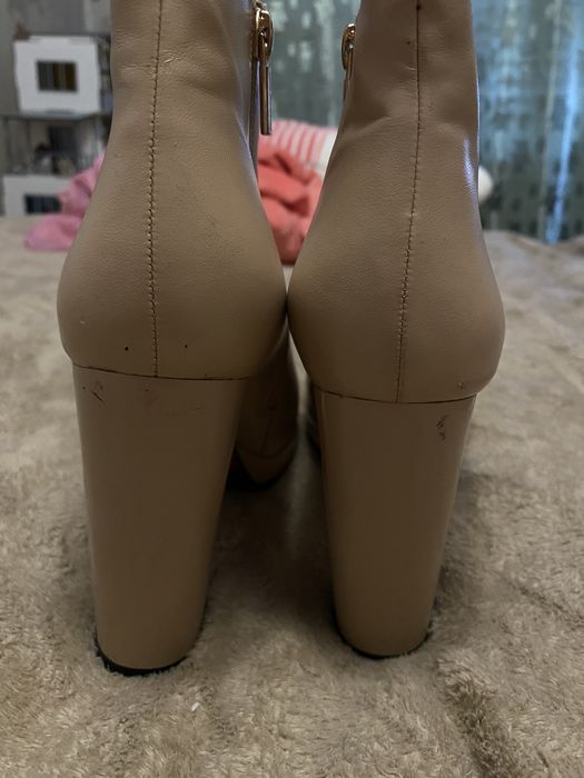 Сапоги жіночі молочні