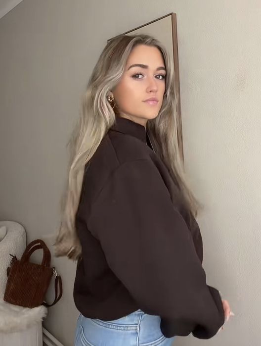 Zara kurtka bomberka s 36 brązowa czekoladowa