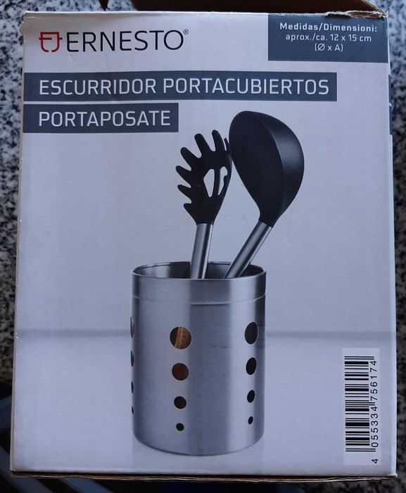 NOVO Porta Utensílios de Cozinha Aço Inox 15cm