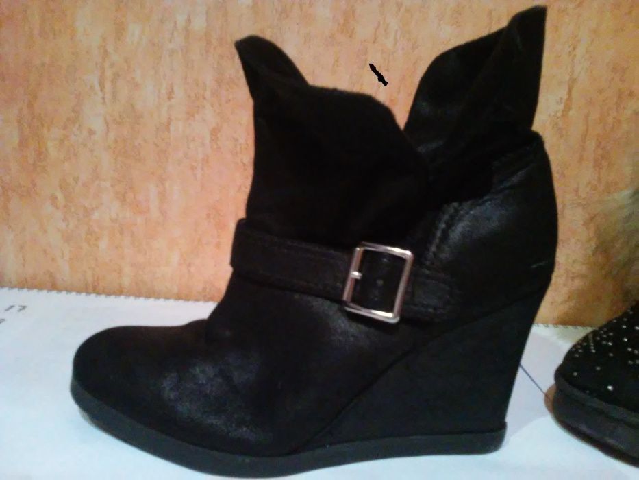 buty kozaki, botki-na koturnie (roz.39) śniegowce - 37/38 od55zł