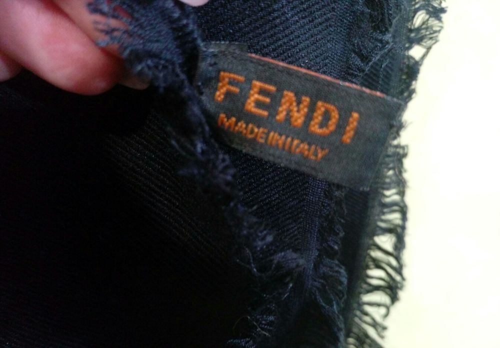 Шерстяной платок винтаж коллаборация Karl Lagerfeld&Fendi