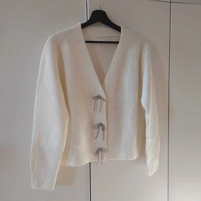 Sweter rozpinany kardigan kremowy S