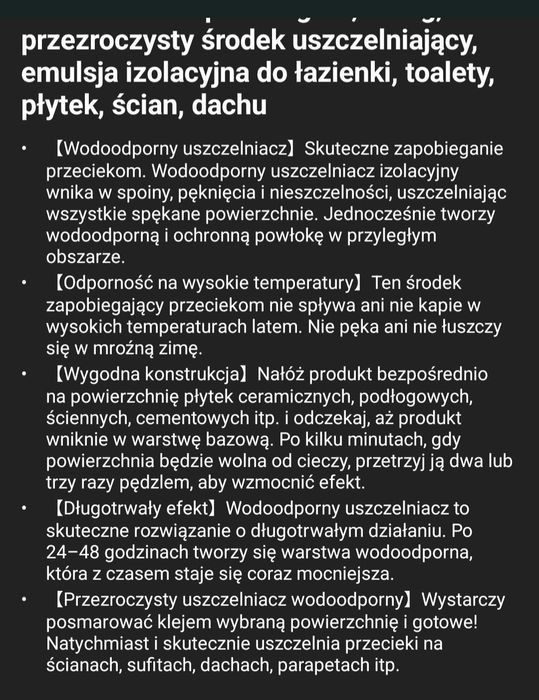 Uszczelniacz do plytek tarasów i dachów