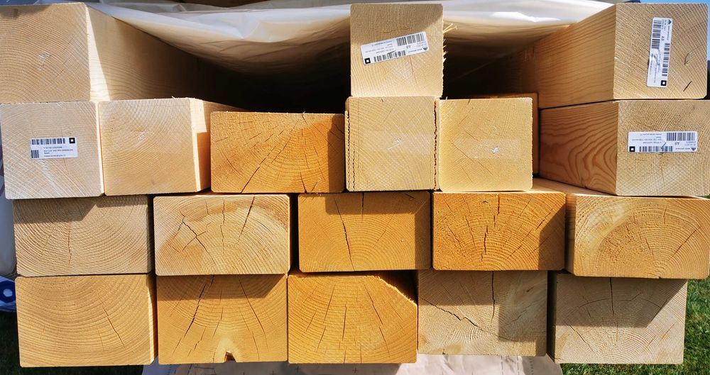 Murłata, słup 12x12 C 24 kvh świerk 13mb, drewno konstrukcyjne, więźba
