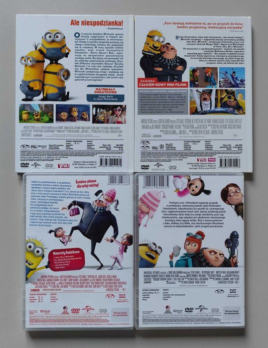 Minionki 1-4 DVD Bajki Dla Dzieci DreamWorks Dubbing Polski Polski