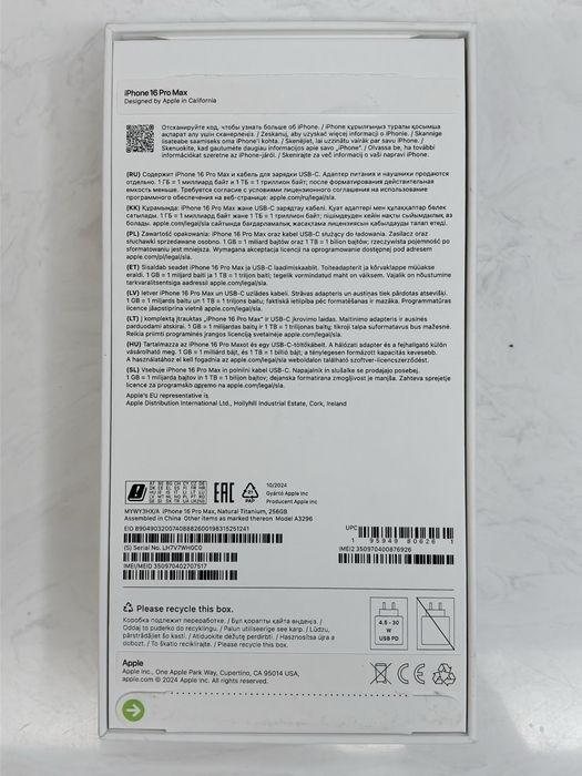 Apple Iphone 16 max pro 256 GB stan idealny