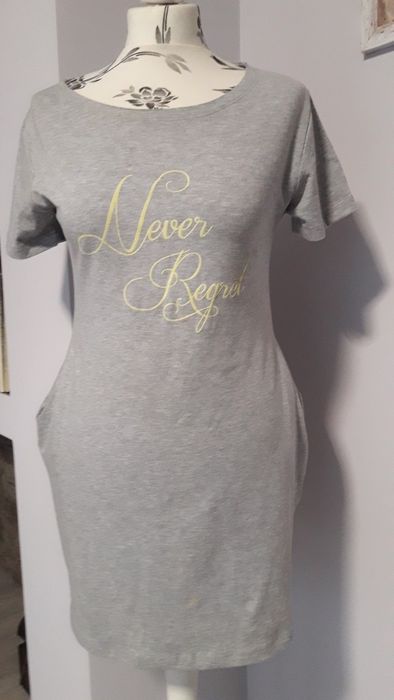 Szara tunika, sukienka