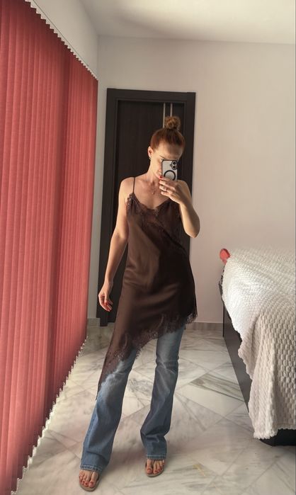 Сукня-туніка шоколодний Zara, розмір S