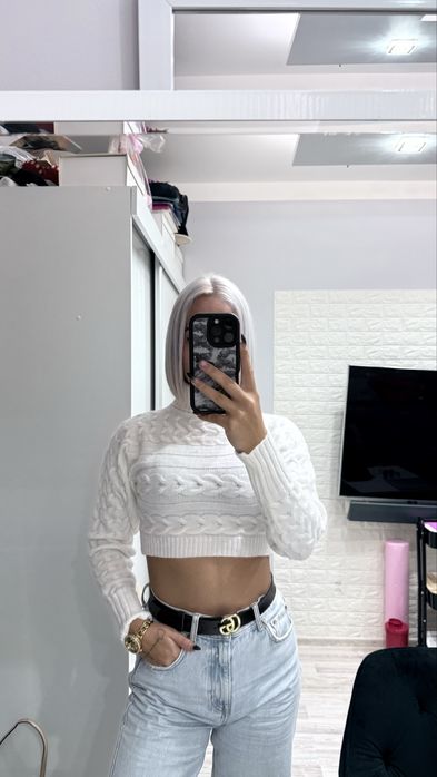 Sweter biały Shein