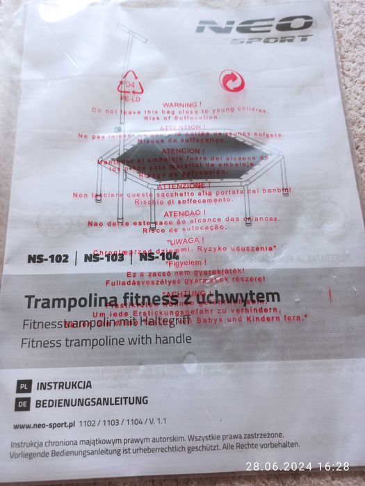 Trampolina fitness z uchwytem