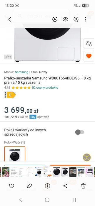 Pralko suszarka samsung