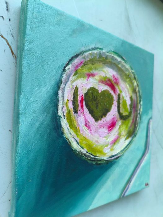 Matcha Lovers – komplet 2 obrazów 20x20 kuchnia zielona zen spokój