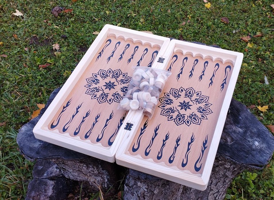 Нарди фанера+дерев'яні 50 см на 50 см