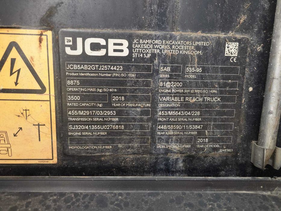 телескопічний навантажувач, JCB 535-95 AGRI 2018