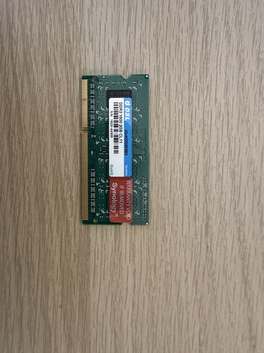 RAM DDR3 DDR3L 2GB Synology 1600 MHz