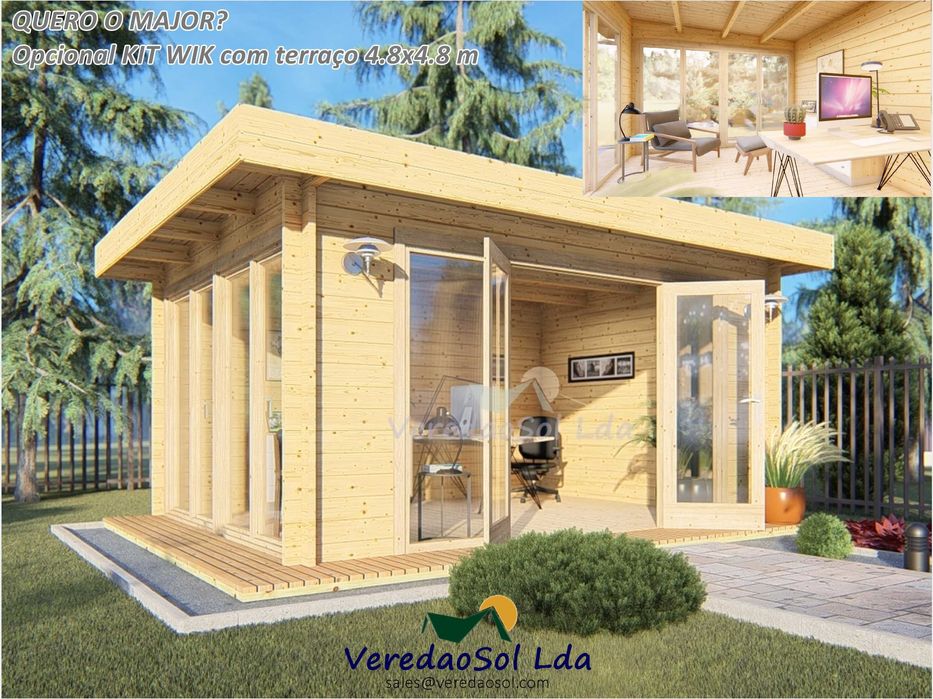 Casa madeira KIT RELAX - Nuuk  5x3.8m 44mm área coberta 22m²