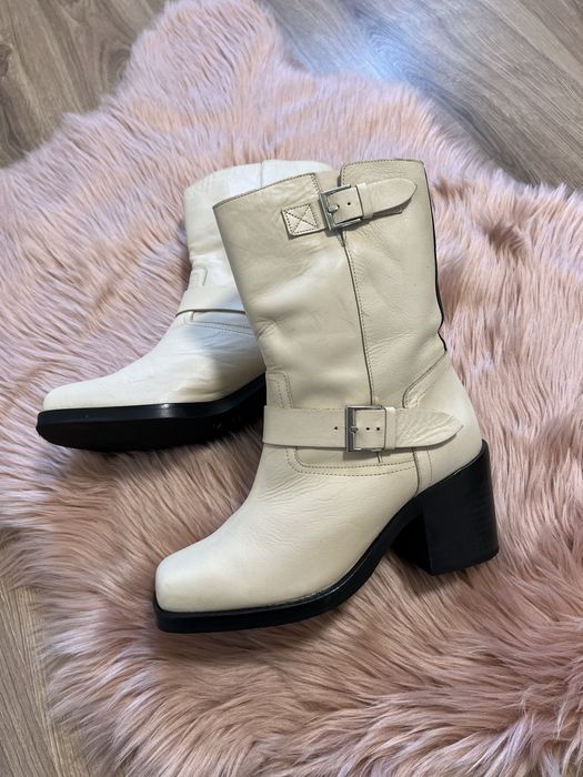 Жіночі сапоги кремові / бежеві / білі