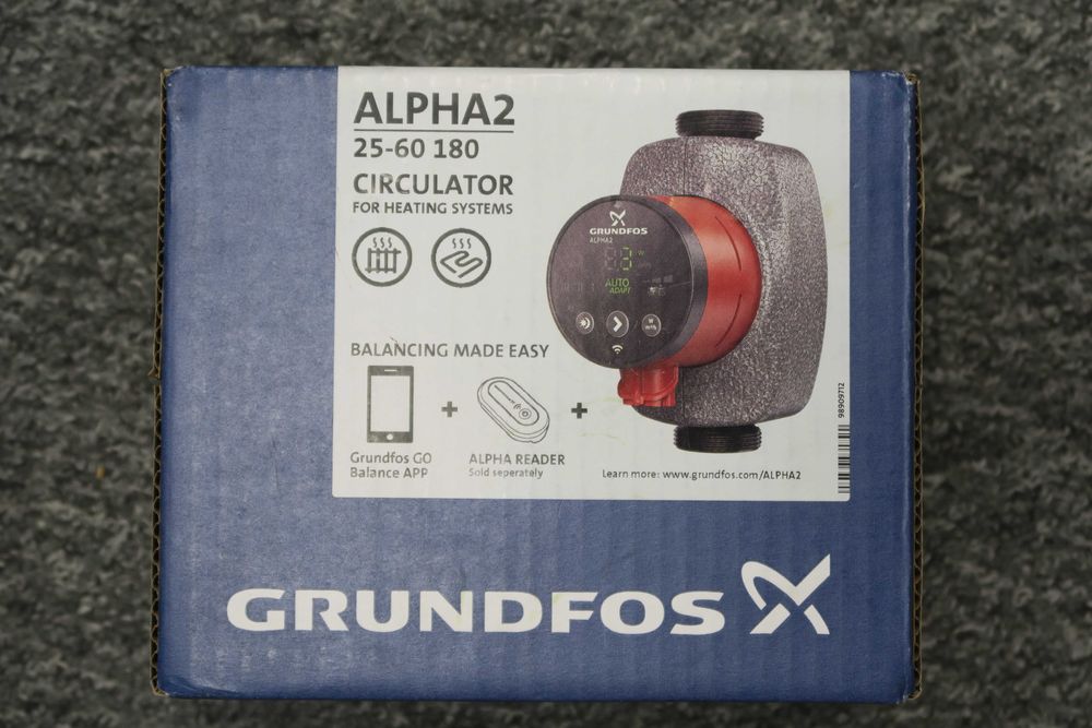 NOWA pompa obiegowa Grundfos ALPHA2 25 - 60 180 model E, autoadapt